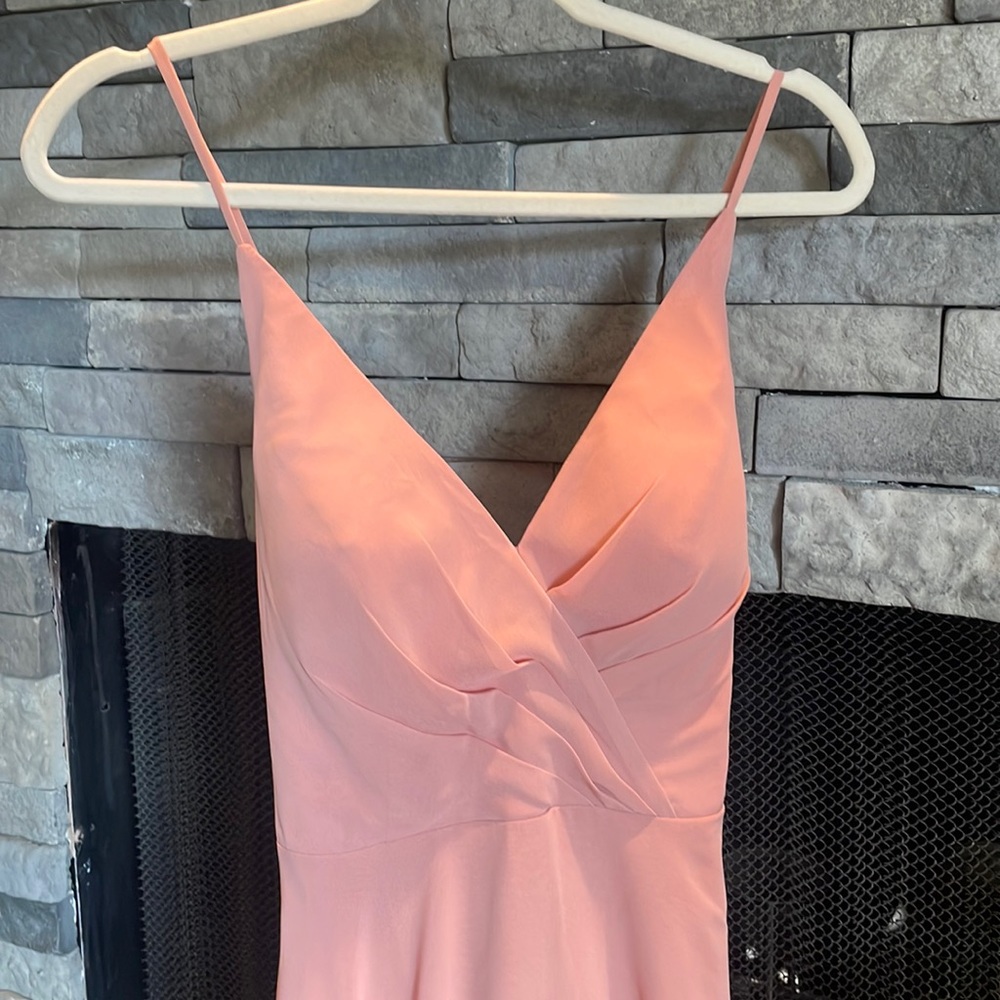 Blush/rose pink High-low gown for gala/bridesmaid/prom.
